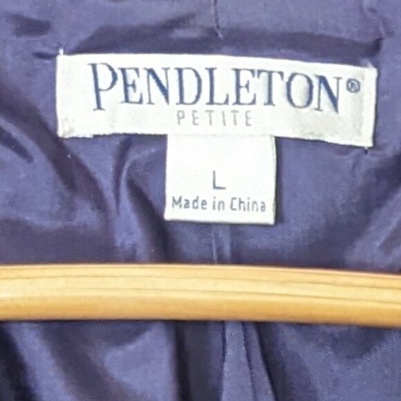 Pendelton Fitted Blazer Purple Merino Wool Boiled Embroidered Jacket Large - Picture 6 of 7